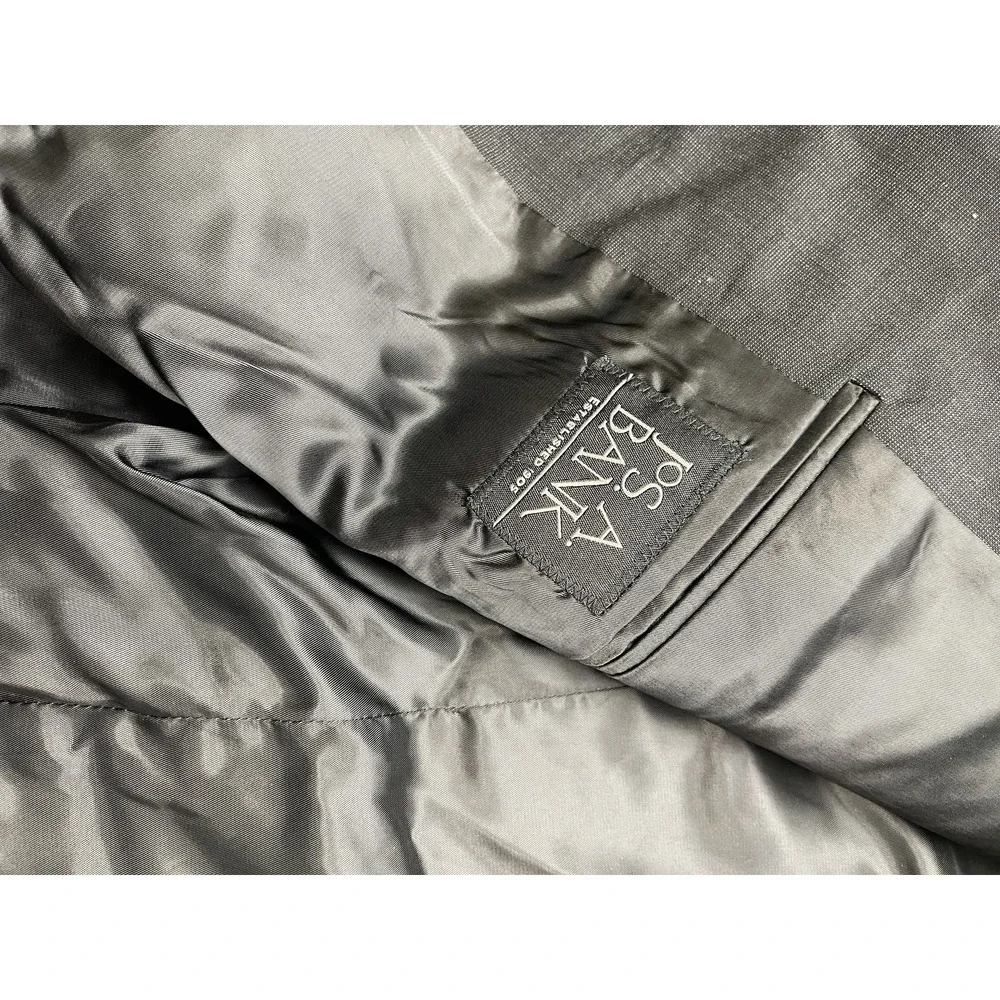 Men's Jos A Bank‎ 100% Wool Suit Jacket 46S Pants 35x29 Gray